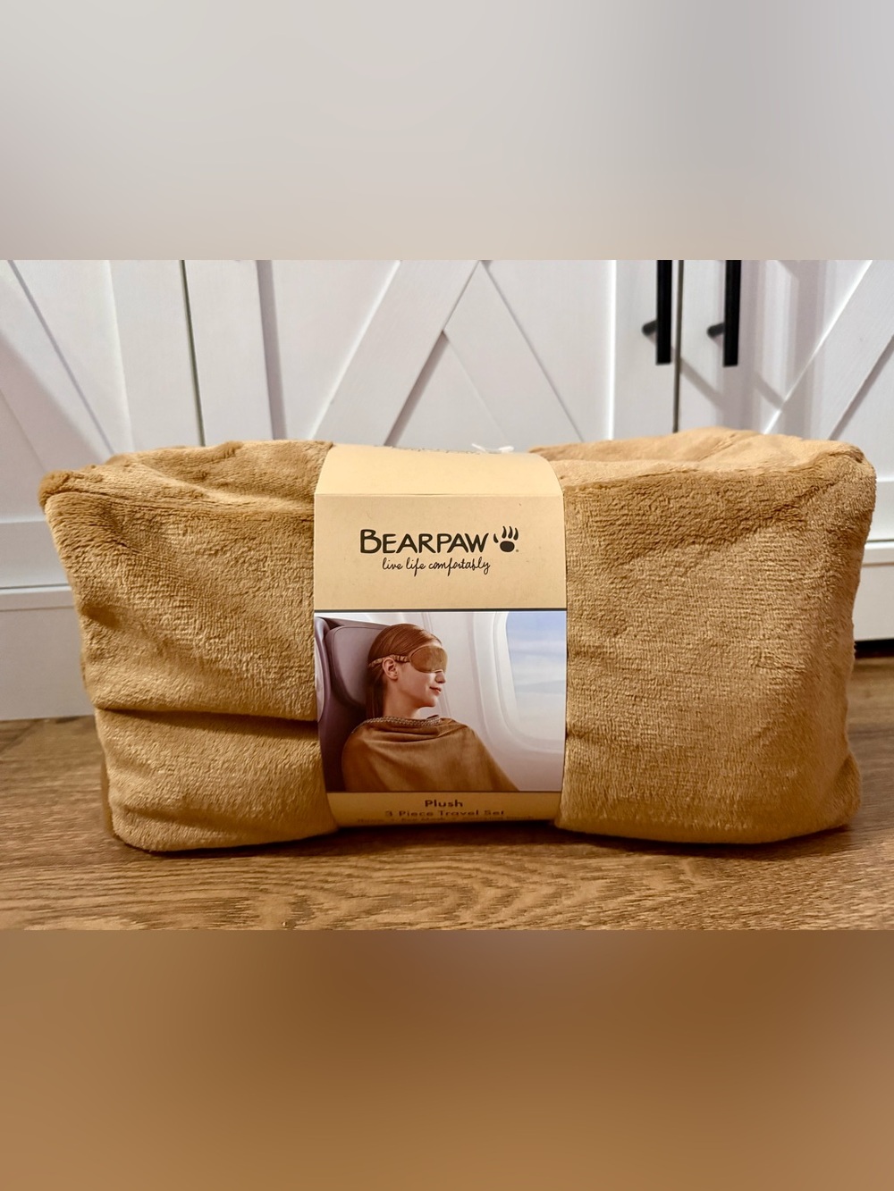 BearPaw Plush 3-Piece Travel Set in Camel